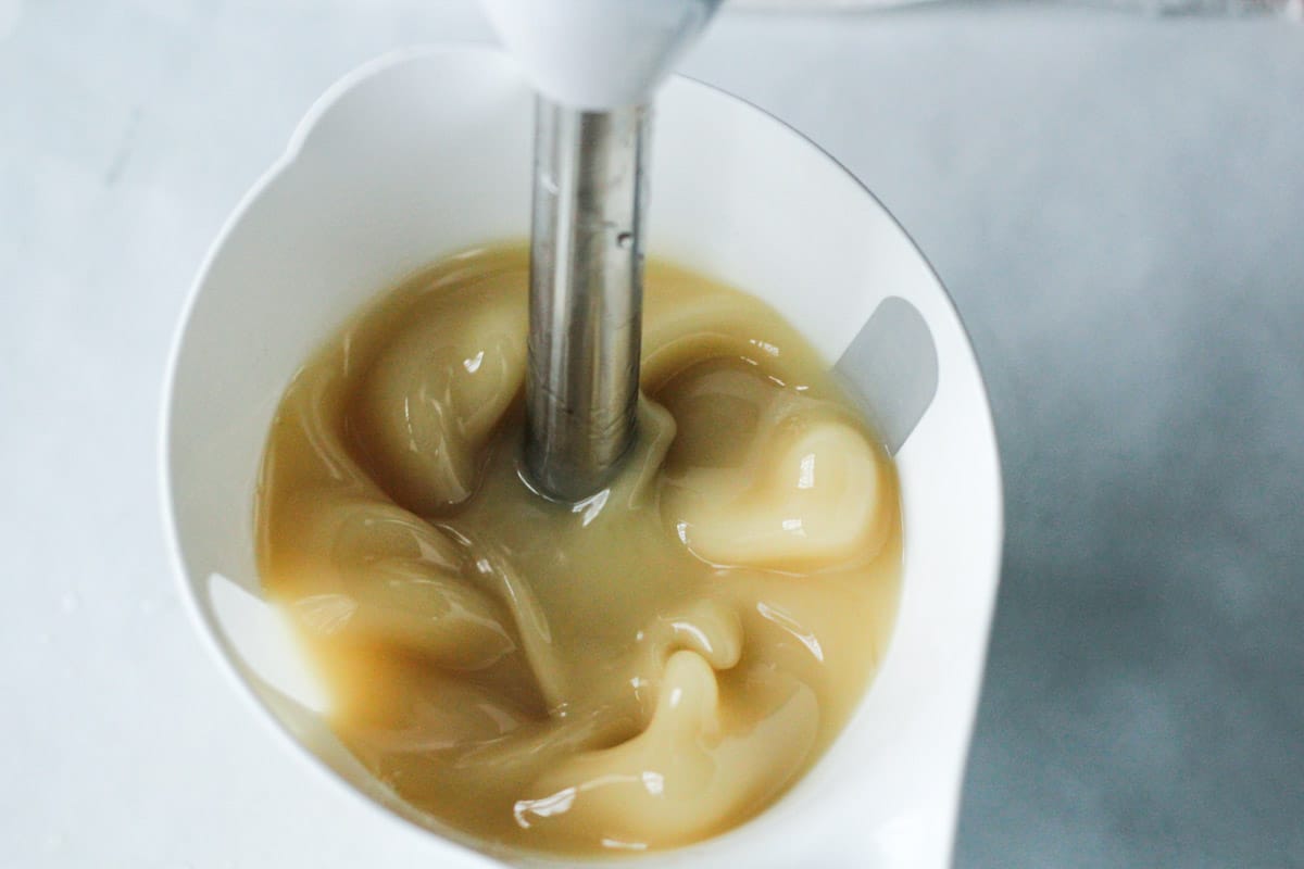 soap batter being mixed.