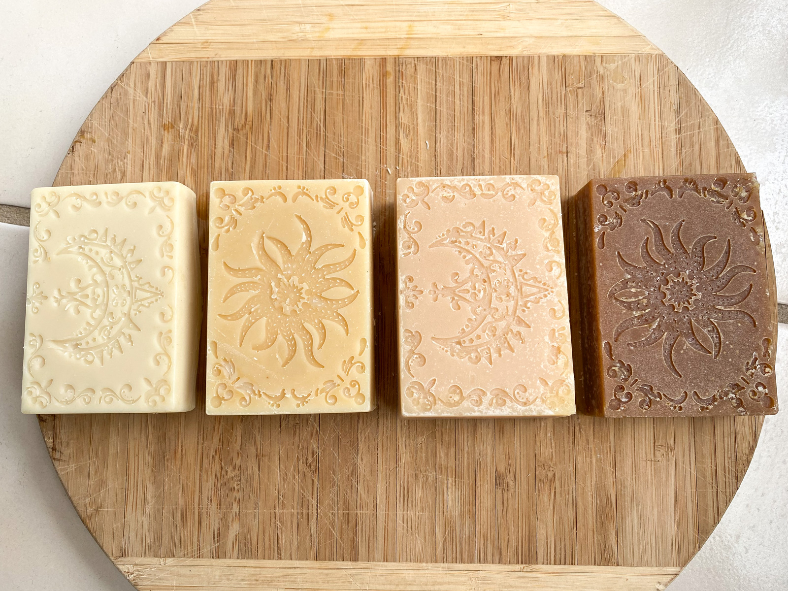 color changes in honey soap.