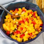 mango salsa in bowl.